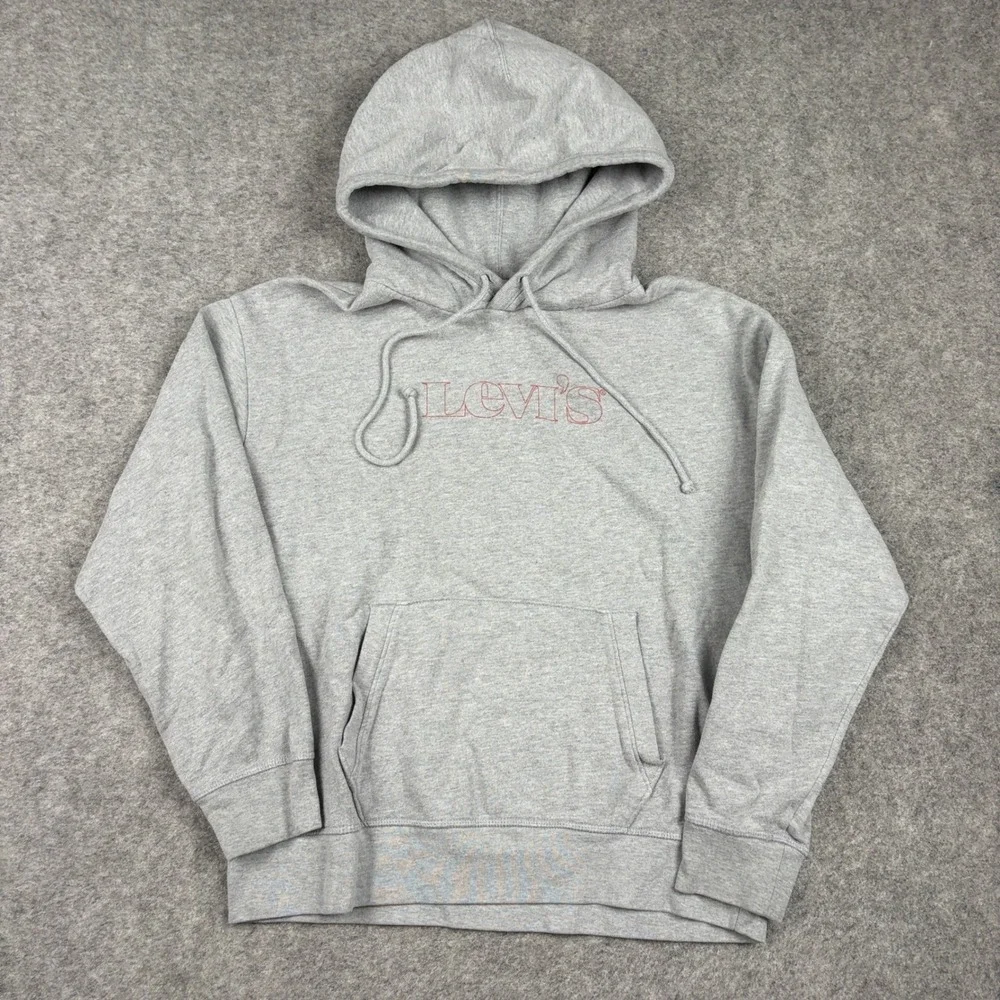 Levis‎ Hoodie Kids Medium Gray Graphic Pullover Long Sleeve Outdoor Sweatshirt